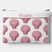 Kust Roze Zeeschelp op Wit Gepersonaliseerd Etui (Voorkant)