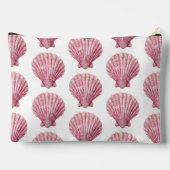 Kust Roze Zeeschelp op Wit Gepersonaliseerd Etui (Achterkant)