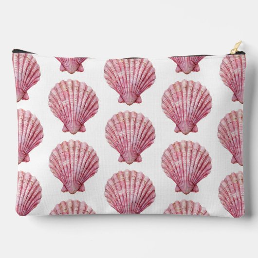 Kust Roze Zeeschelp op Wit Gepersonaliseerd Etui (Achterkant)