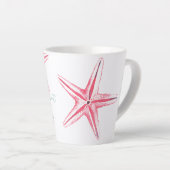 Kust Roze Zeester Aquarel Kunst Latte Mok (Rechterhoek)
