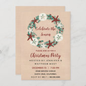 Kust Rustieke Strand Kerstvakantie Feest Kaart (Voorkant / Achterkant)