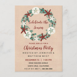 Kust Rustieke Strand Kerstvakantie Feest Kaart