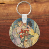 Kust Santa Claus Vintage Kerstmis Sleutelhanger (Voorkant)
