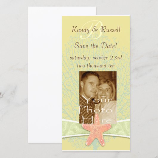 Kust Save the Date Fotokaart (Voorkant / Achterkant)