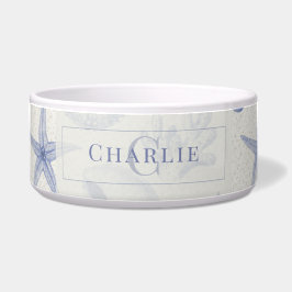 Kust Schelpen Schets | Aangepast Monogram Hond Die Voerbakje