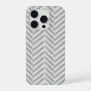 Kust Schilderachtig Heringgraat Patroon in Mist Bl iPhone 15 Pro Case