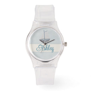 Kust Schrapboek Zeilboot Horloge