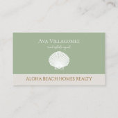 Kust Seashell Logo neutraal vastgoed Visitekaartje (Achterkant)