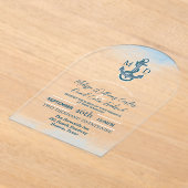 Kust Seaside Beach Anker Nautische bruiloft Acryl Uitnodigingen (Laagn)