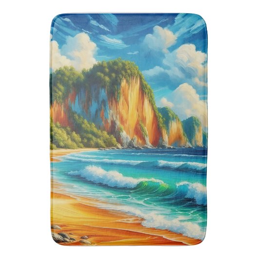 Kust Serenity Majestic Cliffs & rustige oevers Badmat (Voorkant Verticaal)