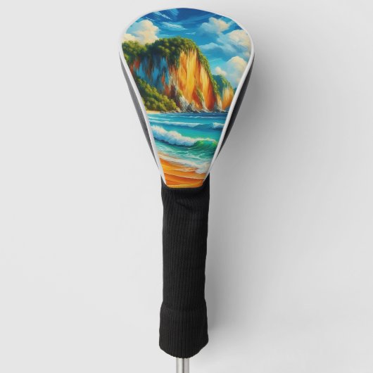 Kust Serenity Majestic Cliffs & rustige oevers Golfheadcover (Voorkant)