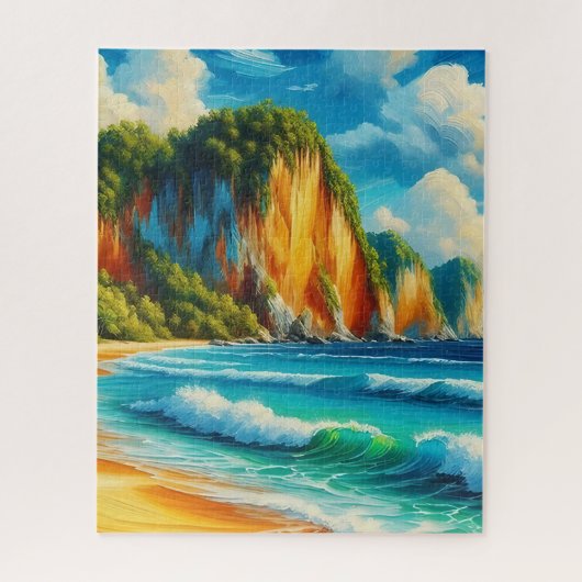 Kust Serenity Majestic Cliffs & rustige oevers Legpuzzel (Verticaal)