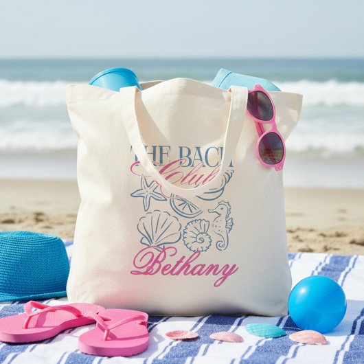 Kust Shell Strand Bruidsmeisje Bachelorette Tote Bag