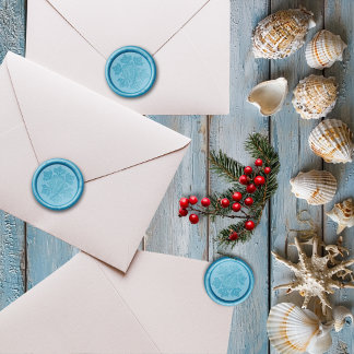 Kust Sneeuwvlokken Kerstmis Monogram Waxzegel Stempel