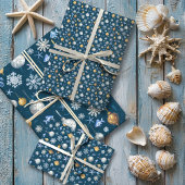 Kust Sneeuwvlokken & Nautische Elementen Inpakpapier Vel