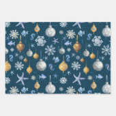 Kust Sneeuwvlokken & Nautische Elementen Inpakpapier Vel (Voorkant)