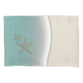 Kust Starfish Ocean Beach Zand & Aqua Water Kussensloop (Voorkant-Links)