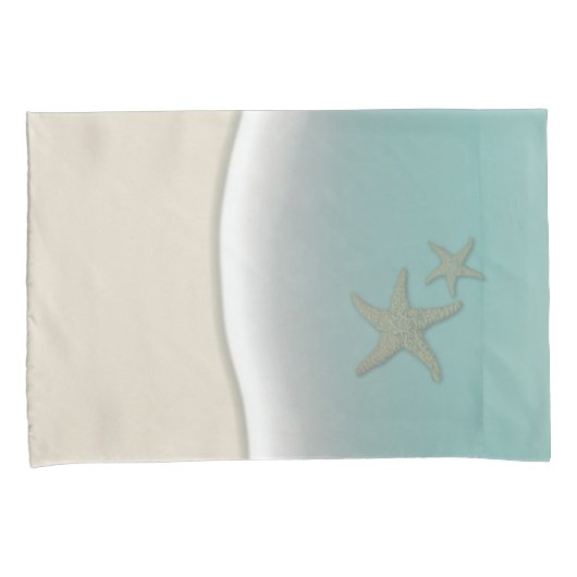 Kust Starfish Ocean Beach Zand & Aqua Water Kussensloop (Voorkant-Rechts)