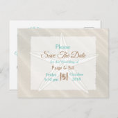 Kust Starfish Wedding Save the Date Briefkaart (Voorkant / Achterkant)