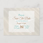 Kust Starfish Wedding Save the Date Briefkaart (Voorkant)