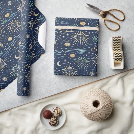 Kust Starlight Vuurwerkpatroon Cadeaupapier (Crafts)