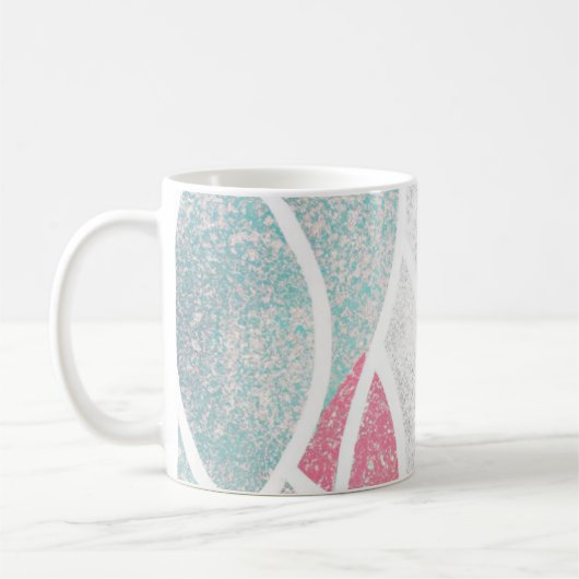 Kust/strand abstracte golven koffiemok (Links)