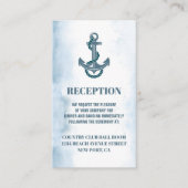 Kust Strand Anker Nautische Huwelijksrichting Informatiekaartje (Voorkant)