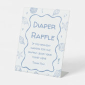 Kust strand Baby shower luier Raffle Reclamebord Met Voetstuk (Voorkant)