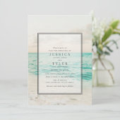 Kust Strand Bestemming Huwelijksuitnodiging Kaart (Staand voorkant)