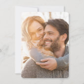 Kust Strand Blauw Anker Nautische Foto Huwelijk Kaart (Achterkant)