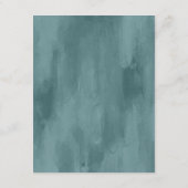 kust | Strand Blauwe Waterverf Trouwgegevens Informatiekaartje (Achterkant)