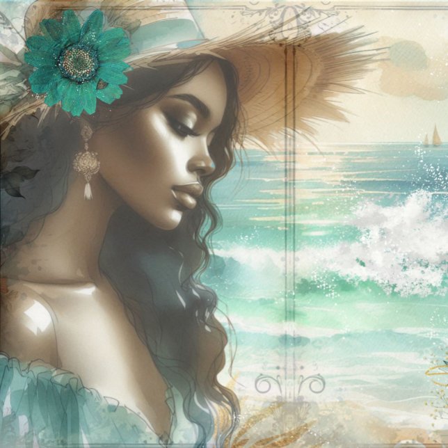 Kust Strand Decoupage Junk Journal Scrapboek (Coastal Beach Decoupage Junk Journal Scrapbook Paper)