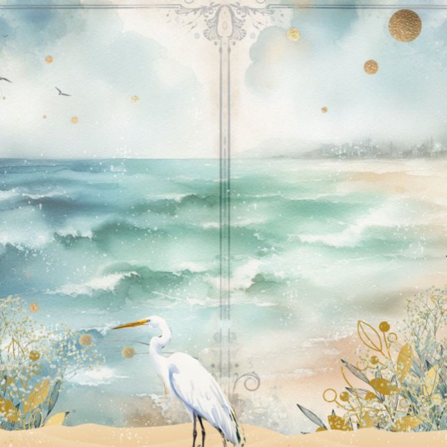 Kust Strand Decoupage Rommel Journaal Scrapboek (Coastal Beach Decoupage Junk Journal Scrapbook Paper)