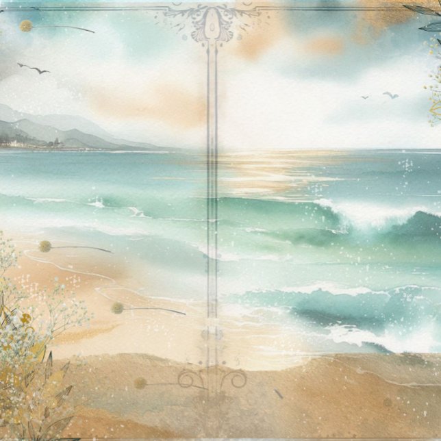 Kust Strand Decoupage Rommel Journal Scrapboek (Coastal Beach Ephemera Decoupage Junk Journal Scrapbook Craft Paper)