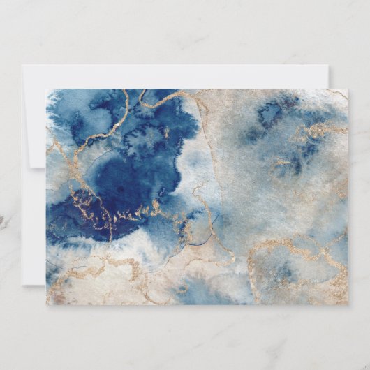 kust strand Elegante bruiloft uitnodiging (Achterkant)