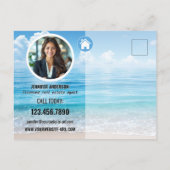 Kust strand foto onroerend goed briefkaart (Achterkant)