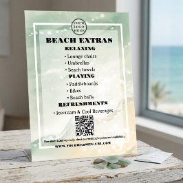 Kust Strand Huur QR Code Reclamebord Met Voetstuk