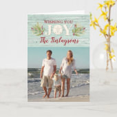 Kust Strand Kerstkaart Kaart (Gele Bloem)