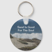 Kust Strand Landschap Foto Vakantie Ocean Waves Sleutelhanger (Voorkant)