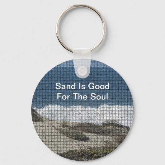 Kust Strand Landschap Foto Vakantie Ocean Waves Sleutelhanger (Voorkant)