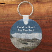 Kust Strand Landschap Foto Vakantie Ocean Waves Sleutelhanger (Voorkant)