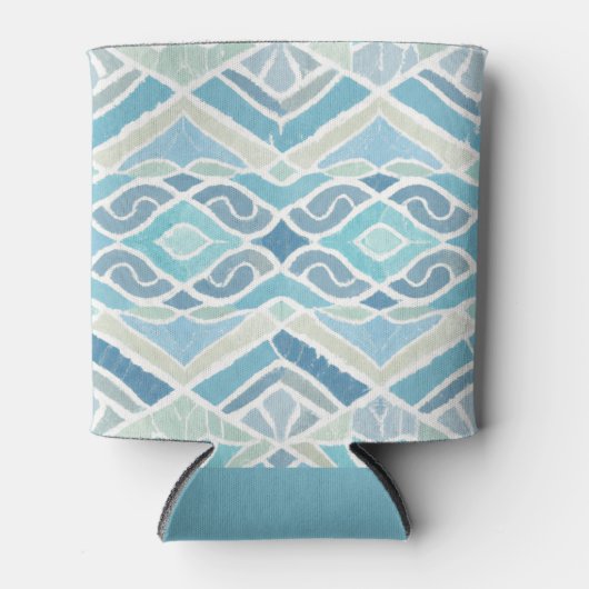 Kust/strand/nautisch blauw blikjeskoeler (Voorkant)