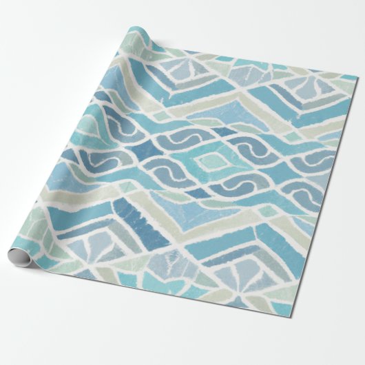 Kust/strand/nautisch blauw cadeaupapier (Uitgerold)