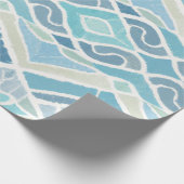 Kust/strand/nautisch blauw cadeaupapier (Hoek)