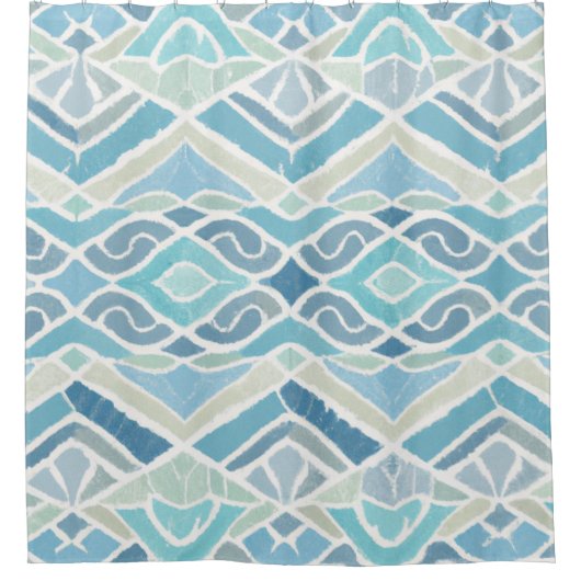 Kust/strand/nautisch blauw douchegordijn (Voorkant)