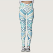 Kust/strand/nautisch blauw leggings (Voorkant)