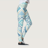 Kust/strand/nautisch blauw leggings (Rechts)