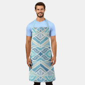 Kust/strand/nautisch blauw schort (Gedragen)
