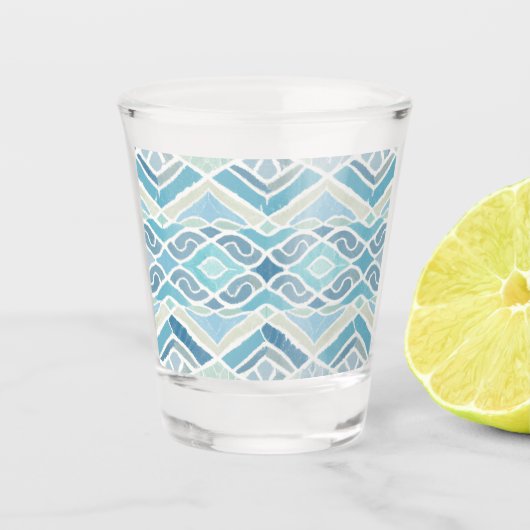 Kust/strand/nautisch blauw shot glas (Voorkant)
