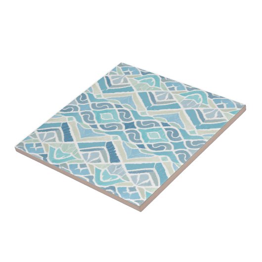 Kust/strand/nautisch blauw tegeltje (Zijkant)